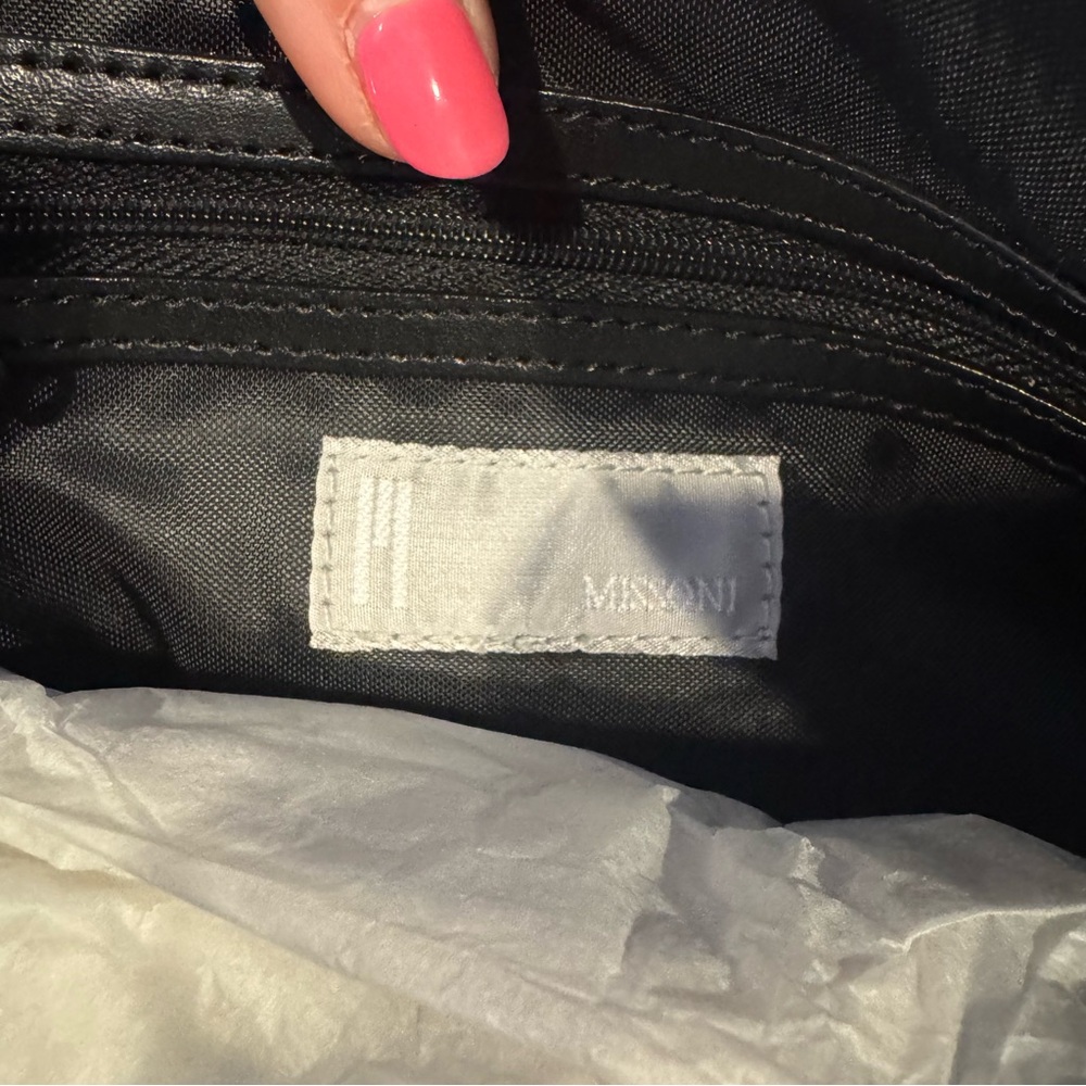 Missoni Vintage Black Canvas and Leather Shoulder Bag - Picture 8 of 9